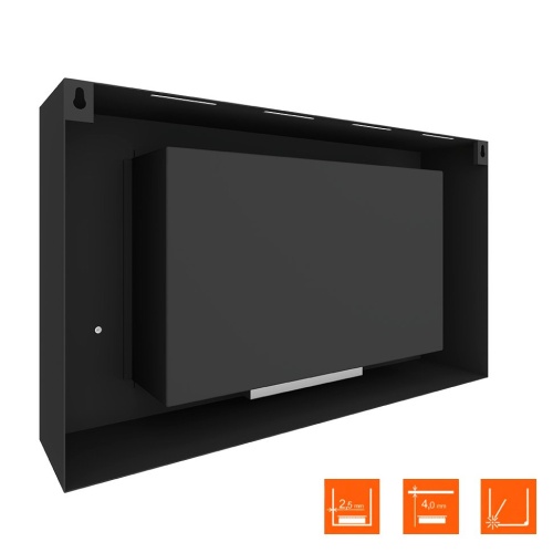 Биокамин SteelHeat WALL LONG 900 LITE черный, стекло SteelHeat