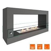 Биокамин SteelHeat WALL FRAME ONE 900 серый, стекло, стемалит SteelHeat