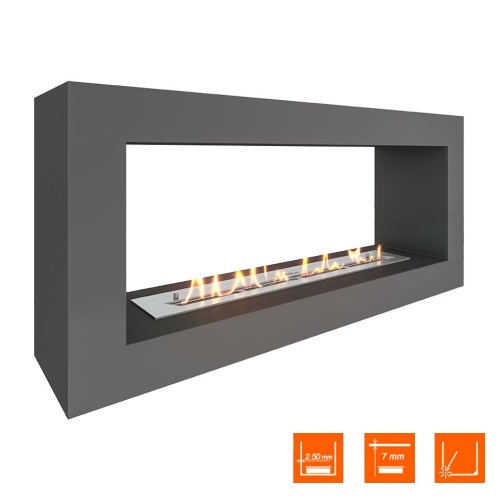 Биокамин SteelHeat FRAME ONE 1000 серый SteelHeat