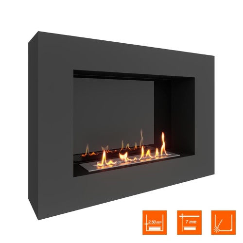 Биокамин SteelHeat WALL GRAND 900 черный, стемалит SteelHeat