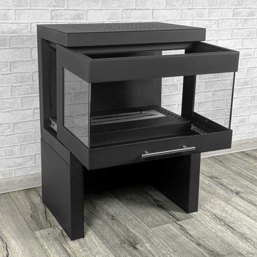 Напольный биокамин SteelHeat FAMILY черный SteelHeat