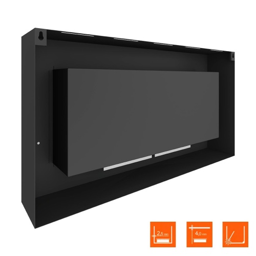 Биокамин SteelHeat WALL GRAND 1200 LITE черный, стекло, стемалит SteelHeat